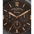 Buy Men's Chronograph Quartz Forrester Brown Leather Strap Black Dial 46Mm Watch in Pakistan