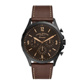 Buy Men's Chronograph Quartz Forrester Brown Leather Strap Black Dial 46Mm Watch in Pakistan