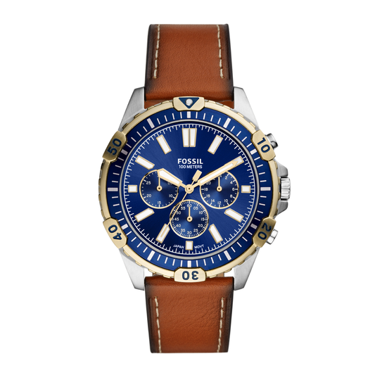 Buy Fossil Men's Chronograph Quartz Leather Strap Blue Dial 44mm Watch FS5625 in Pakistan