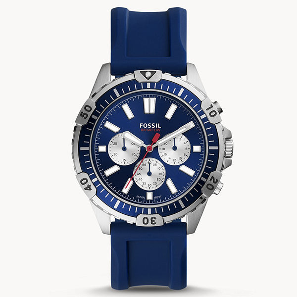 Buy Men's Chronograph Quartz Garrett Blue Silicone Strap Blue Dial 44Mm Watch in Pakistan