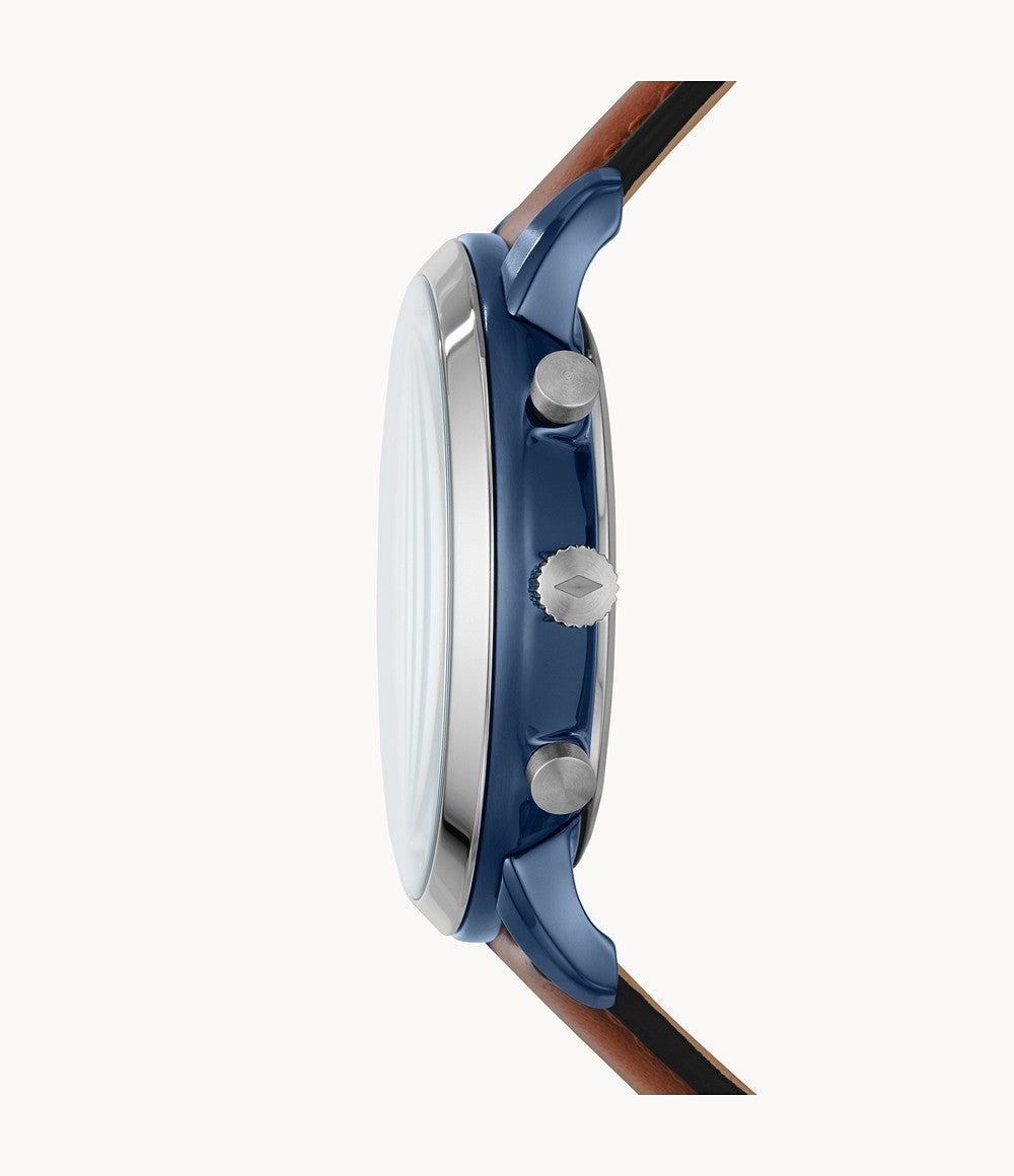 Buy Fossil Men's Quartz Leather Strap Blue Dial 44mm Watch FS5791 in Pakistan