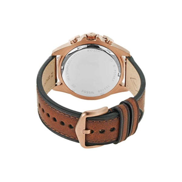 Buy Men's Chronograph Quartz Garrett Brown Leather Strap Brown Dial 44Mm Watch in Pakistan