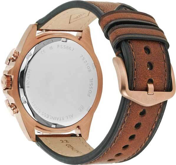 Buy Men's Chronograph Quartz Garrett Brown Leather Strap Brown Dial 44Mm Watch in Pakistan