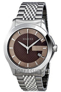 Buy Gucci Men's Analog Quartz Stainless Steel Brown Dial 38mm Watch YA126406 in Pakistan