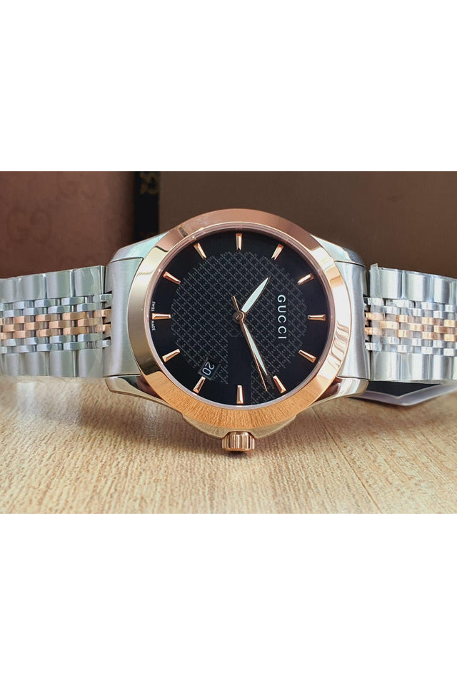 Buy Gucci Men's Swiss Made Quartz Stainless Steel Black Dial 38mm Watch YA126410 in Pakistan