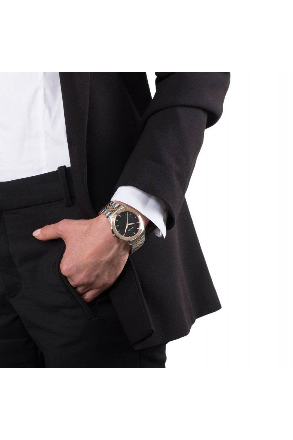 Buy Gucci Men's Swiss Made Quartz Stainless Steel Black Dial 38mm Watch YA126410 in Pakistan