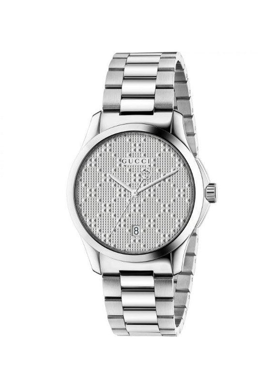 Buy Gucci Unisex Swiss Made Quartz Stainless Steel Silver Dial 38mm Watch YA126459 in Pakistan