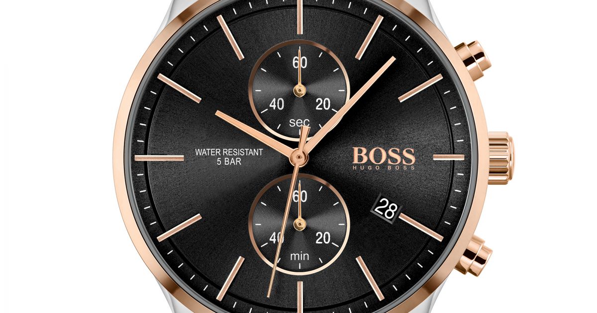 Buy Hugo Boss Mens Chronograph Associate Stainless Steel Black Dial 42mm Watch - 1513840 in Pakistan