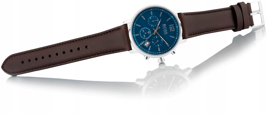 Buy Hugo Boss Mens Quartz Brown Leather Strap Blue Dial 42mm Watch - 1513606 in Pakistan