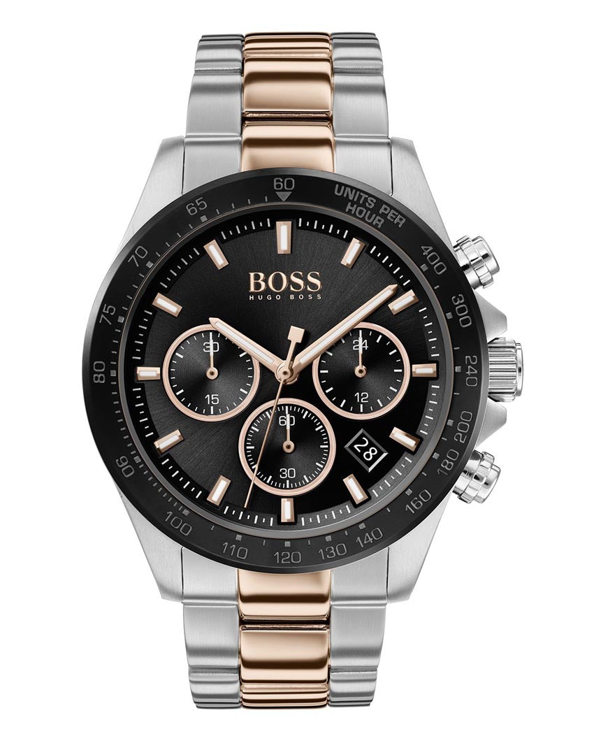 Buy Hugo Boss Mens Analog Hero Two Tone Stainless Steel Black Dial 45mm Watch - 1513757 in Pakistan