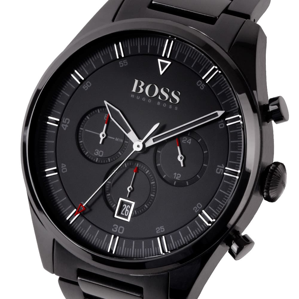 Buy Hugo Boss Mens Chronograph Quartz Stainless Steel Black Dial 44mm Watch - 1513714 in Pakistan