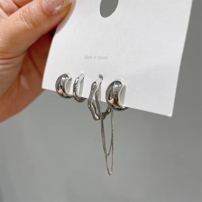 Buy Bling On Jewels Slendare Earrings Set - Silver in Pakistan