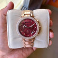 Buy Michael Kors Womens Quartz Parker Stainless Steel Red Dial 39mm Watch - Mk6106 in Pakistan