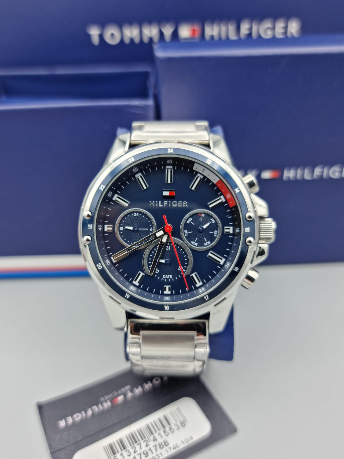 Buy Tommy Hilfiger Mens Quartz Stainless Steel Blue Dial 44mm Watch - 1791788 in Pakistan