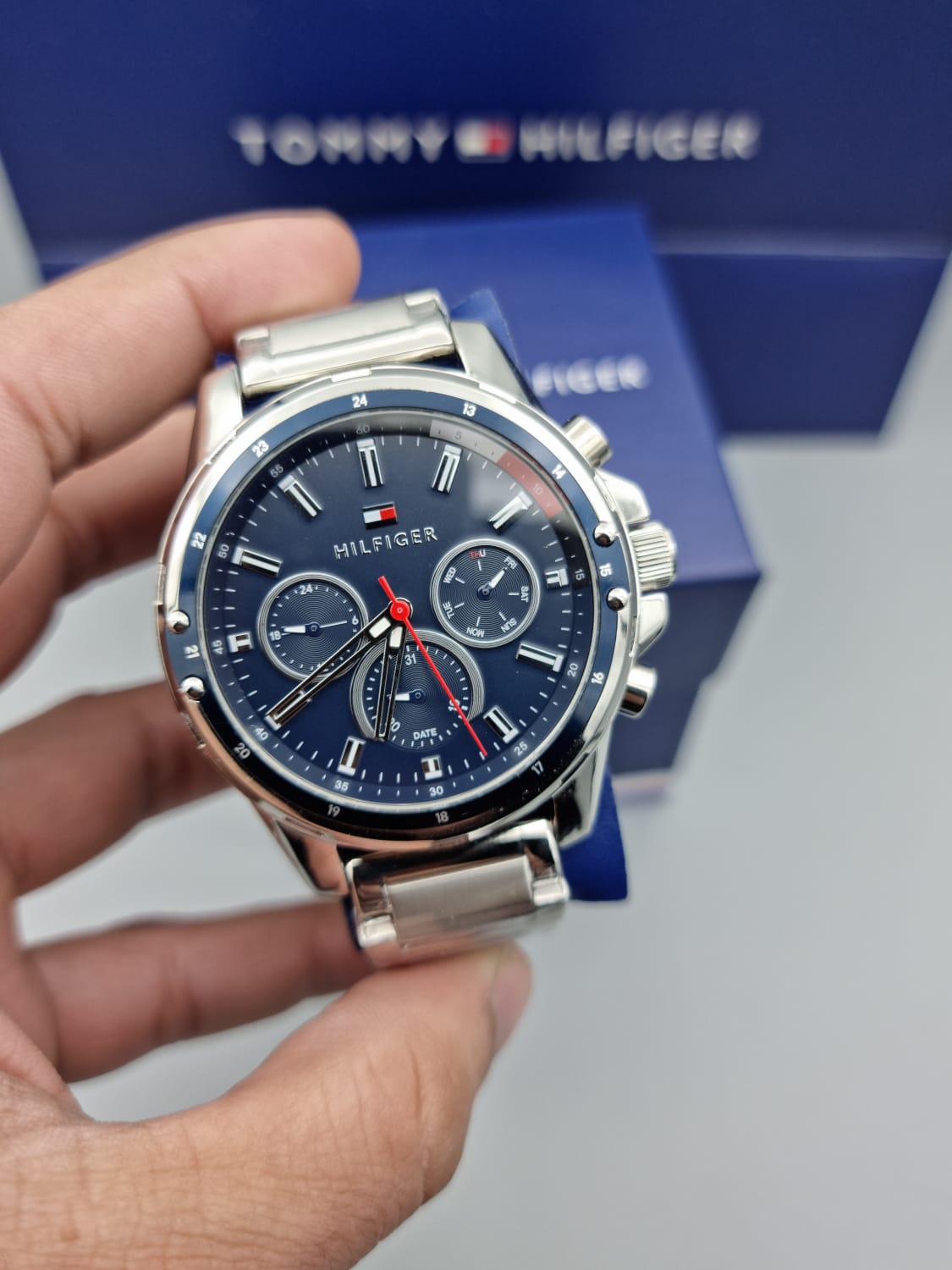 Buy Tommy Hilfiger Mens Quartz Stainless Steel Blue Dial 44mm Watch - 1791788 in Pakistan