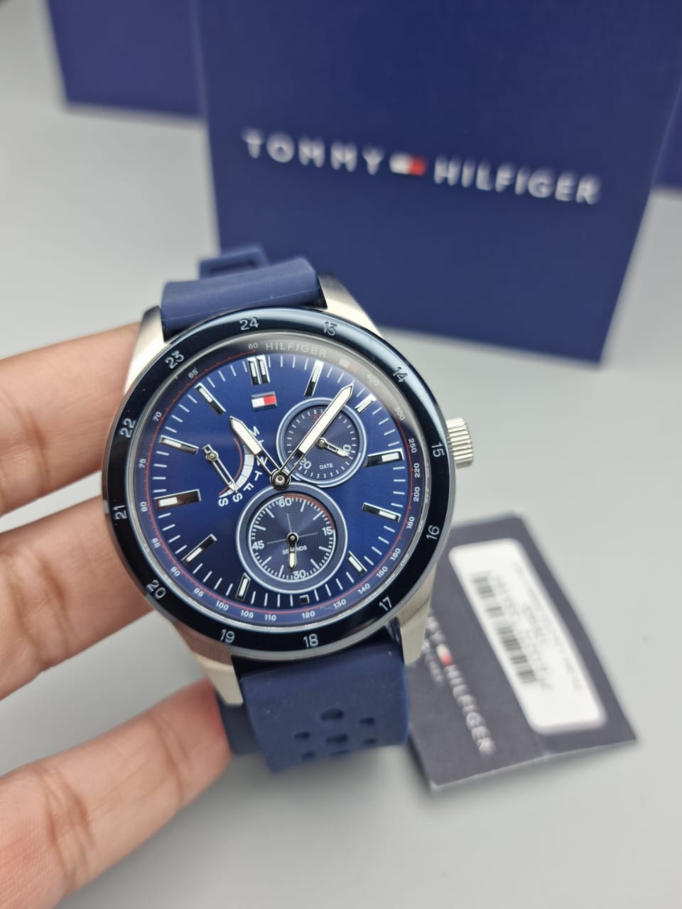 Buy Tommy Hilfiger Quartz Blue Silicone Strap Blue Dial 44mm Watch for Men - 1791635 in Pakistan