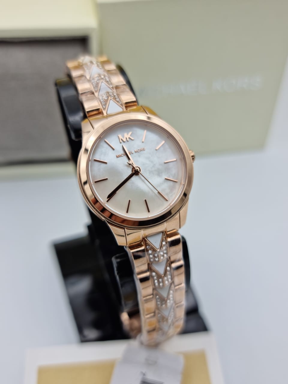 Buy Michael Kors Womens Quartz Runway Mercer Stainless Steel Mother Of Pearl Dial 38mm Watch - Mk6674 in Pakistan