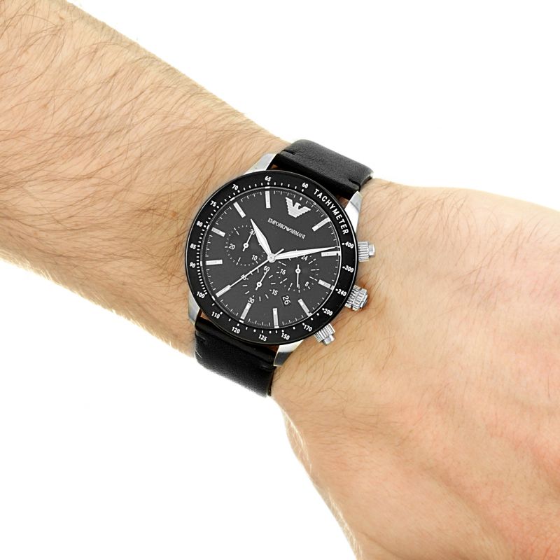 Buy Emporio Armani Mens Chronograph Quartz Leather Strap Black Dial 43mm Watch - Ar11243 in Pakistan