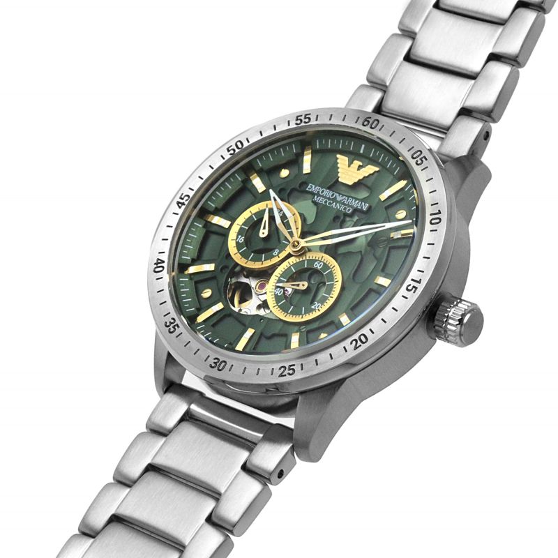 Buy Emporio Armani Men’s Automatic Silver Stainless Steel Green Dial 43mm Watch - AR60053 in Pakistan