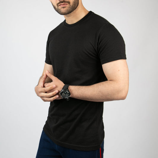 Buy Unisex Plain Crew Neck Short Sleeve T-Shirt - Black in Pakistan