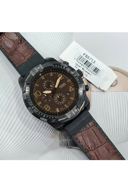 Buy Fossil Men's Chronograph Quartz Leather Strap Brown Dial 50mm Watch FS5713 in Pakistan