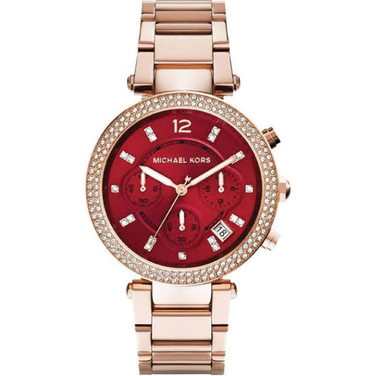 Buy Michael Kors Womens Quartz Parker Stainless Steel Red Dial 39mm Watch - Mk6106 in Pakistan