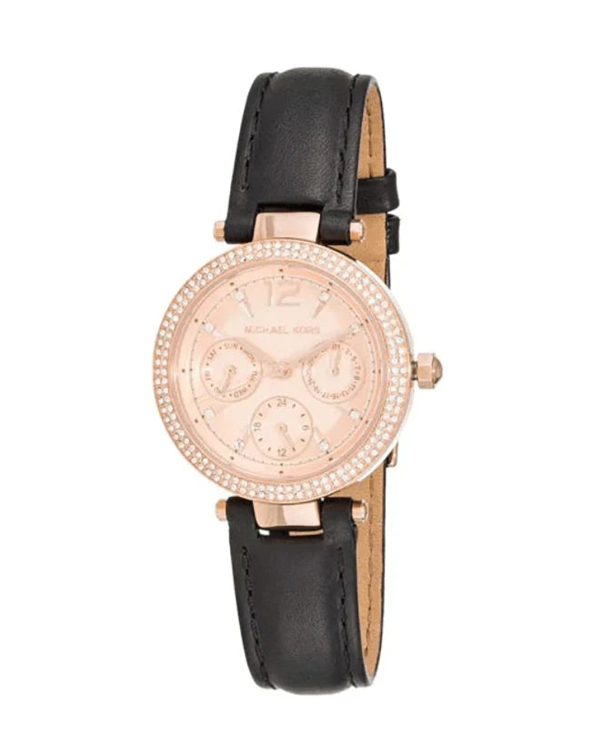 Buy Michael Kors Parker Ladies Rose Gold Dial Multifunction Black Dial Watch - Mk2543 in Pakistan