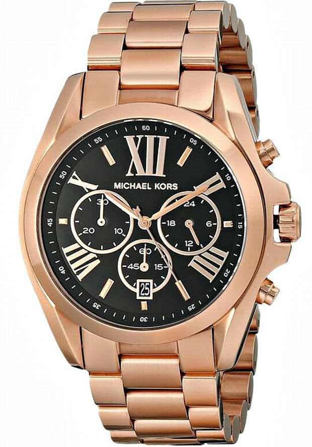 Buy Michael Kors Womens Chronograph Quartz Bradshaw Rose Gold Stainless Steel Black Dial 43mm Watch - Mk5854 in Pakistan