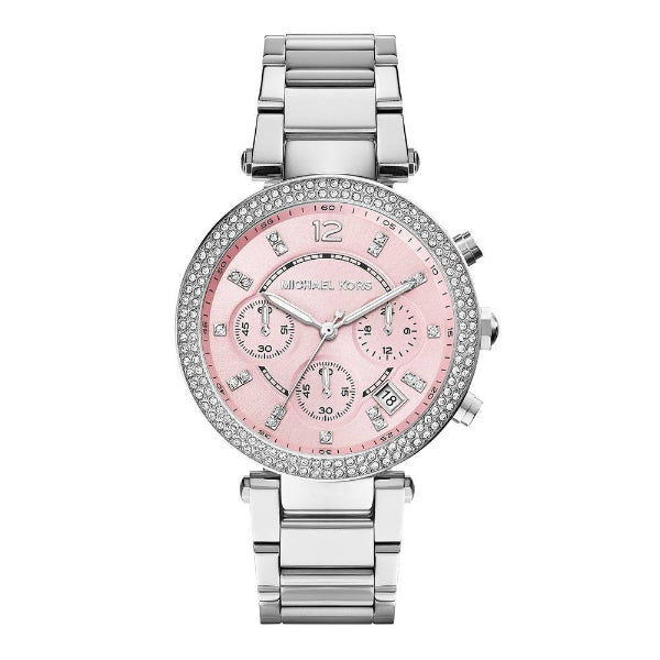 Buy Michael Kors Womens Quartz Parker Silver Stainless Steel Pink Dial 39mm Watch - Mk6105 in Pakistan