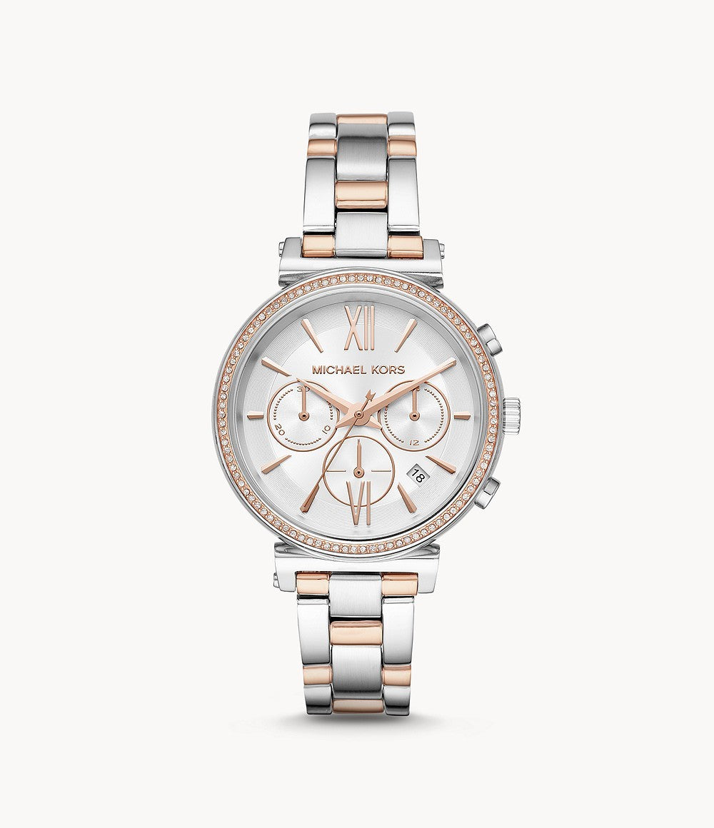 Buy Michael Kors Womens Chronograph Quartz Sofie Stainless Steel White Dial 39mm Watch - Mk6558 in Pakistan