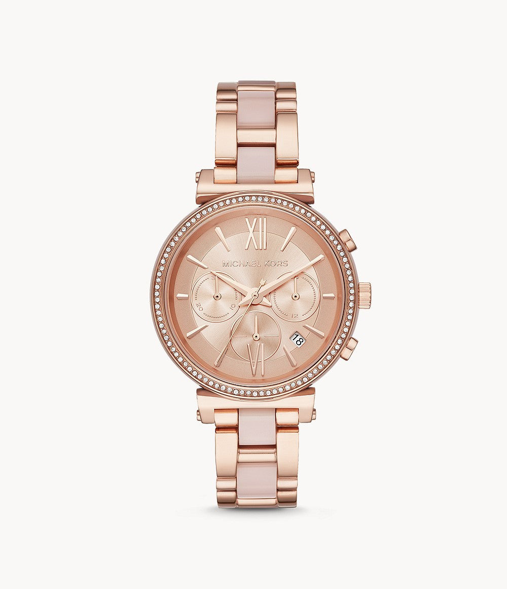 Buy Michael Kors Womens Chronograph Quartz Sofie Stainless Steel Rose Gold Dial 39mm Watch - Mk6560 in Pakistan