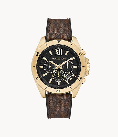 Buy Michael Kors Chronograph Stainless Steel Black Dial Brown Leather Strap Watch for Men - Mk8849 in Pakistan