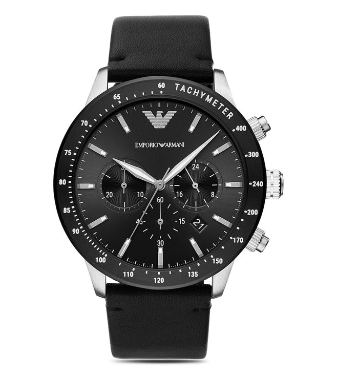 Buy Emporio Armani Mens Chronograph Quartz Leather Strap Black Dial 43mm Watch - Ar11243 in Pakistan