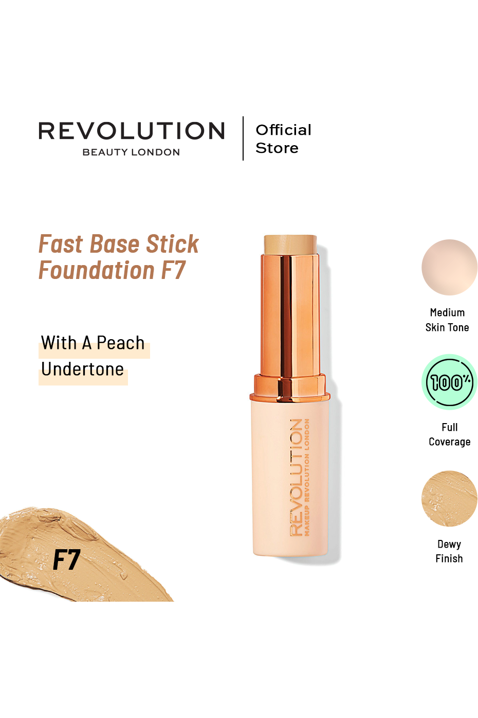 Buy Makeup Revolution Fast Base Stick Foundation F7 in Pakistan