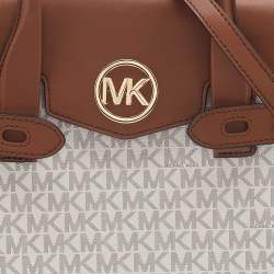 Buy Michael Kors White Tan Signature Coated Canvas and Leather Carmen Satchel Bag Small in Pakistan