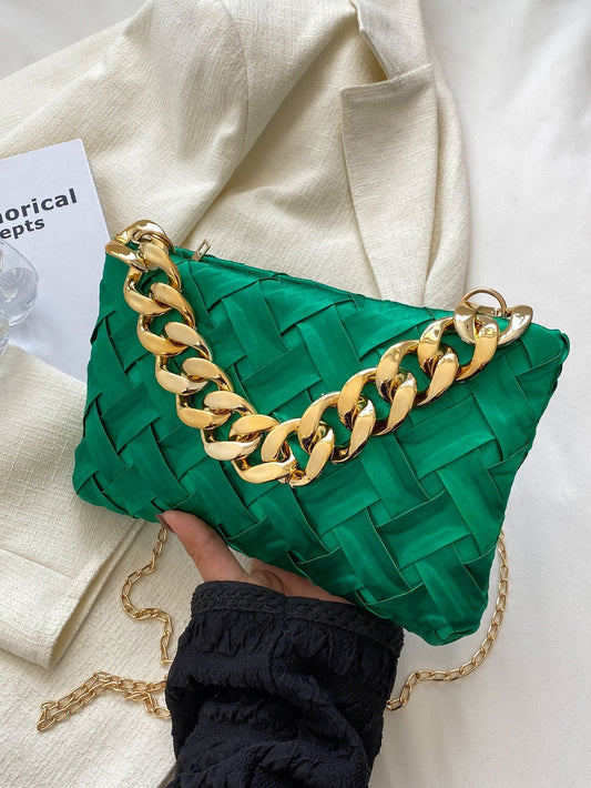 Buy SHEIN Minimalist Braided Design Square Bag in Pakistan