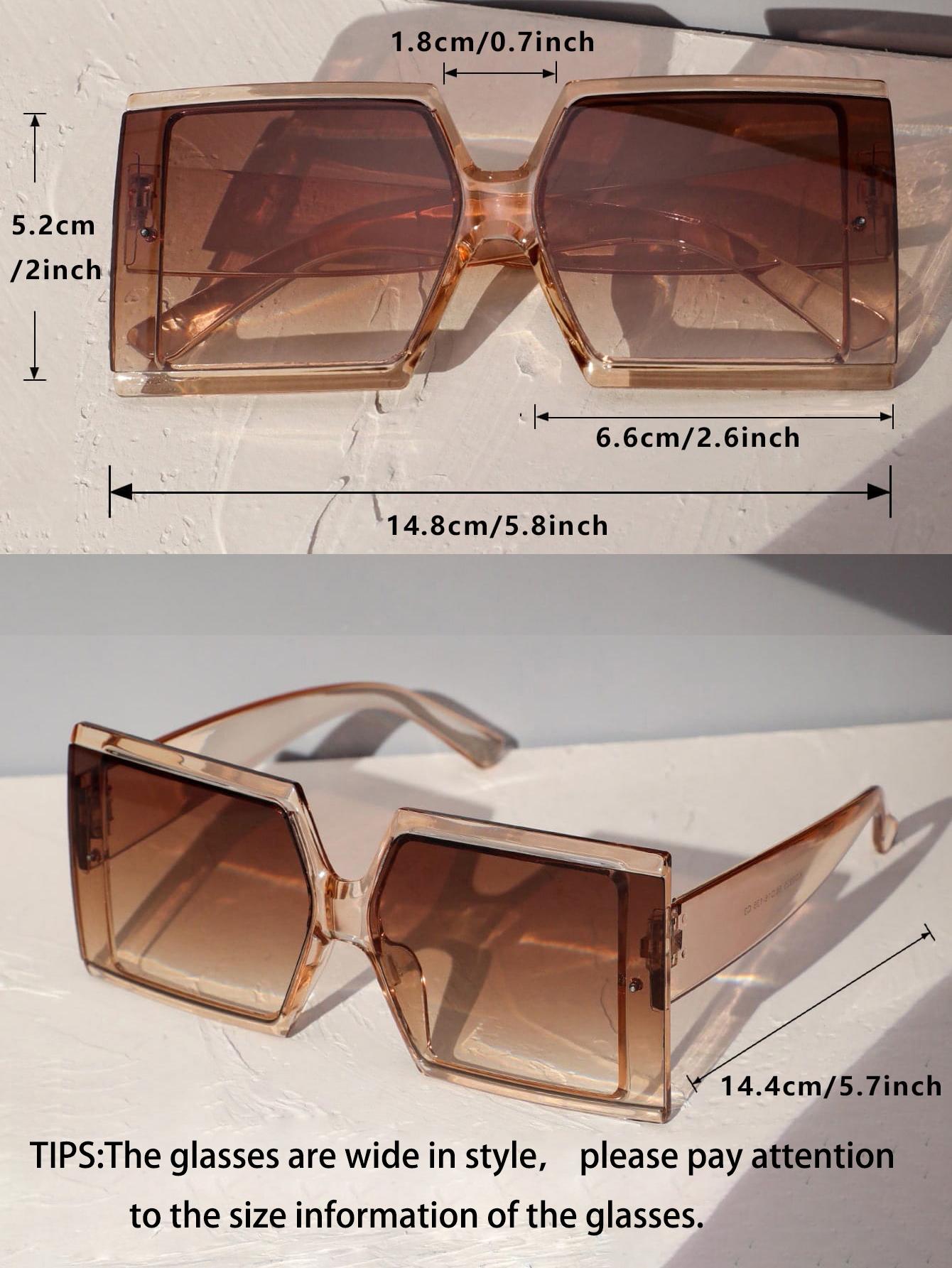 Buy Shein Ombre Lens Square Frame Fashion Glasses in Pakistan