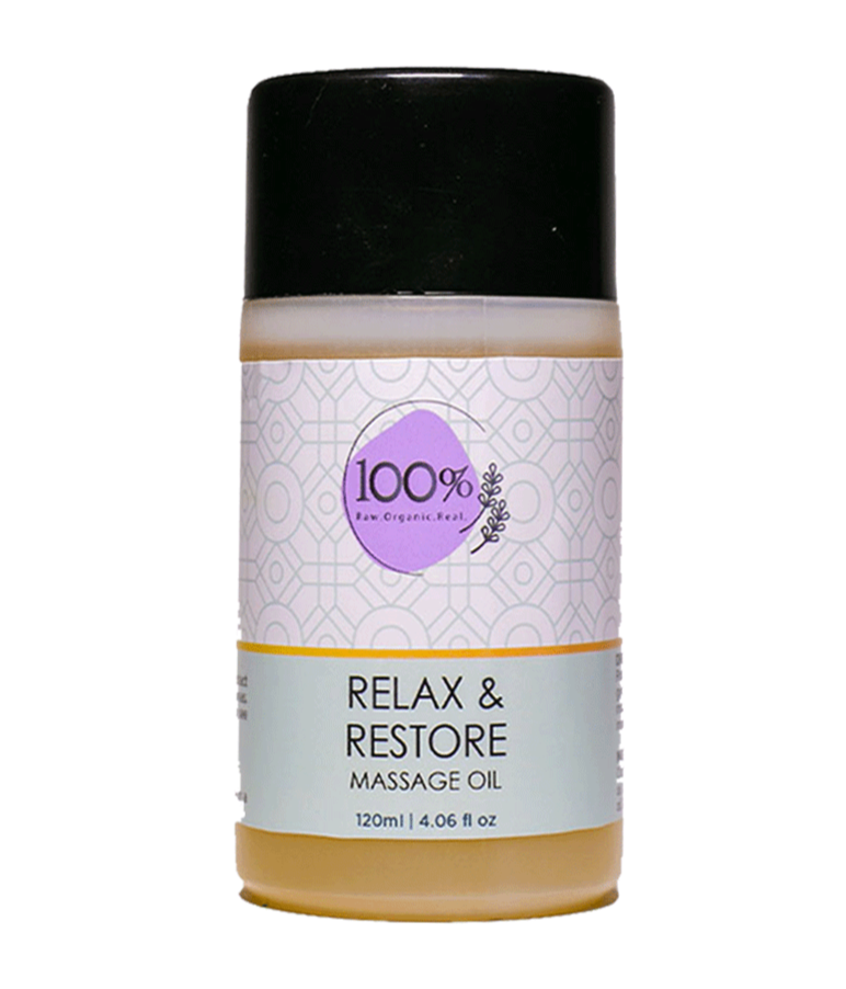 Buy 100 Percent Wellness Relax & Restore Massage Oil - 120ml in Pakistan