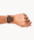 Buy Men's Chronograph Quartz Garrett Brown Leather Strap Brown Dial 44Mm Watch in Pakistan