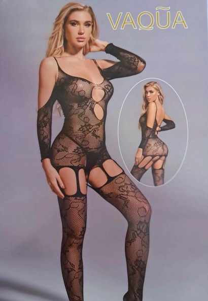 Buy Halter Embroidered flowers Full Body Stocking in Pakistan