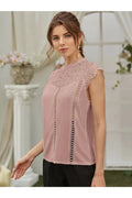 Buy Shein Guipure Lace Panel Keyhole Back Blouse in Pakistan