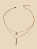 Buy Shein Rhinestone Round Charm Necklace in Pakistan