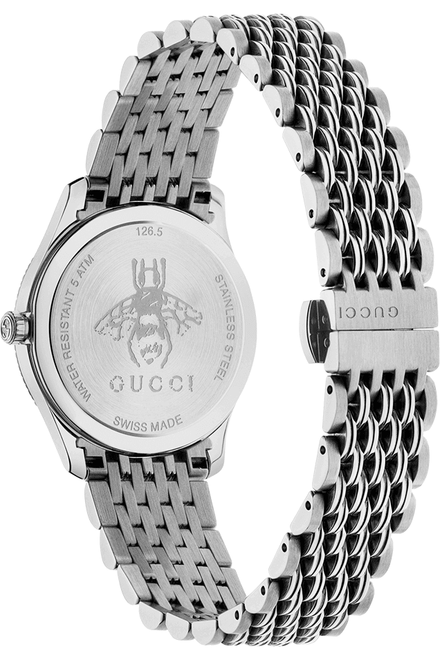 Buy Gucci Women's Swiss Made Quartz Stainless Steel Silver Dial 29mm Watch YA1265019 in Pakistan