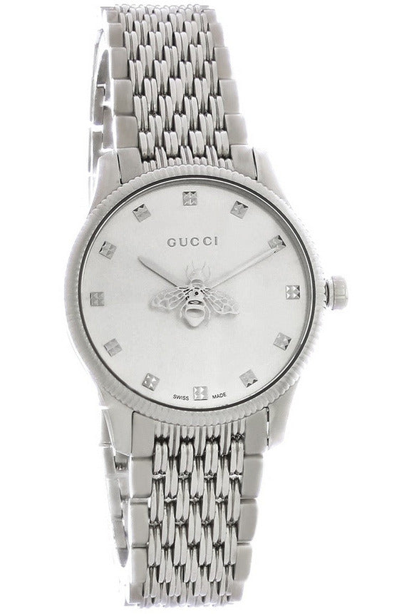 Buy Gucci Women's Swiss Made Quartz Stainless Steel Silver Dial 29mm Watch YA1265019 in Pakistan