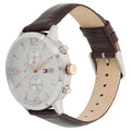 Buy Tommy Hilfiger Mens Quartz Brown Leather Strap White Dial 42mm Watch - 1710360 in Pakistan