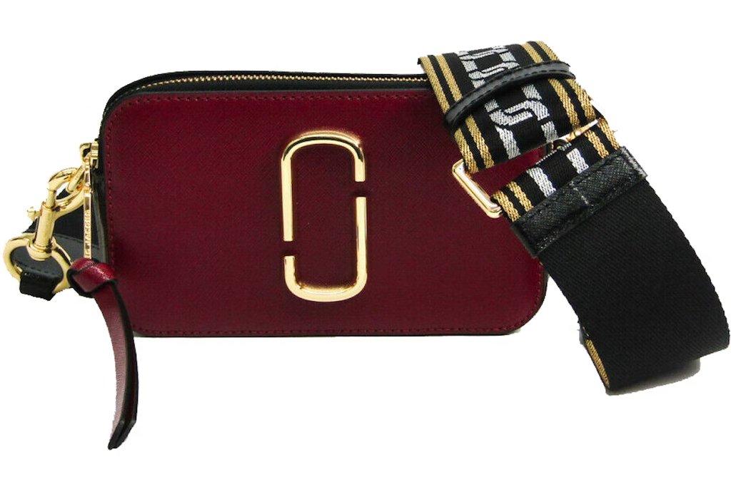 Marc Jacobs The Snapshot Camera Bag Black/Burgundy/White/Gold in
