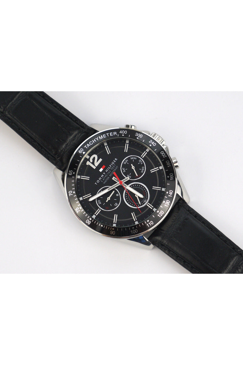 Buy Tommy Hilfiger Quartz Leather Strap Black Dial 46mm Watch for Men - 1791117 in Pakistan