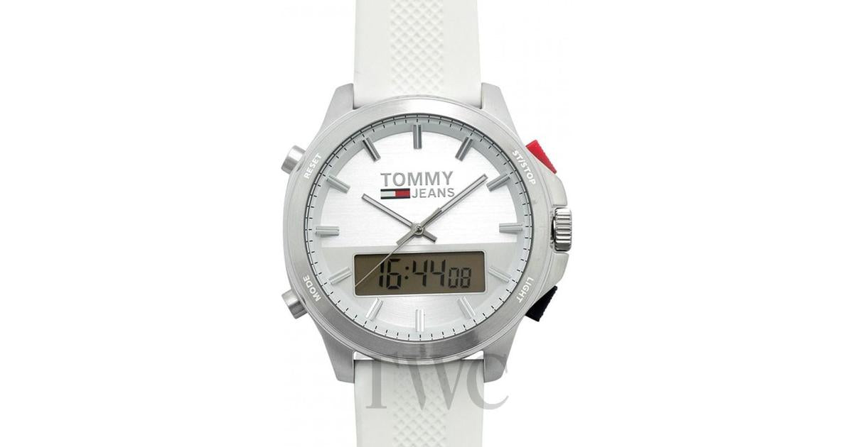 Buy Tommy Hilfiger Mens Quartz Silicone Strap Silver Dial 46mm Watch - 1791764 in Pakistan