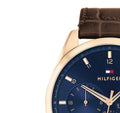 Buy Tommy Hilfiger Mens Quartz Brown Leather Strap Blue Dial 44mm Watch - 1710453 in Pakistan