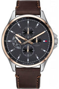 Buy Tommy Hilfiger Analogue Quartz Brown Leather Strap Grey Dial 46mm Watch for Men - 1791615 in Pakistan